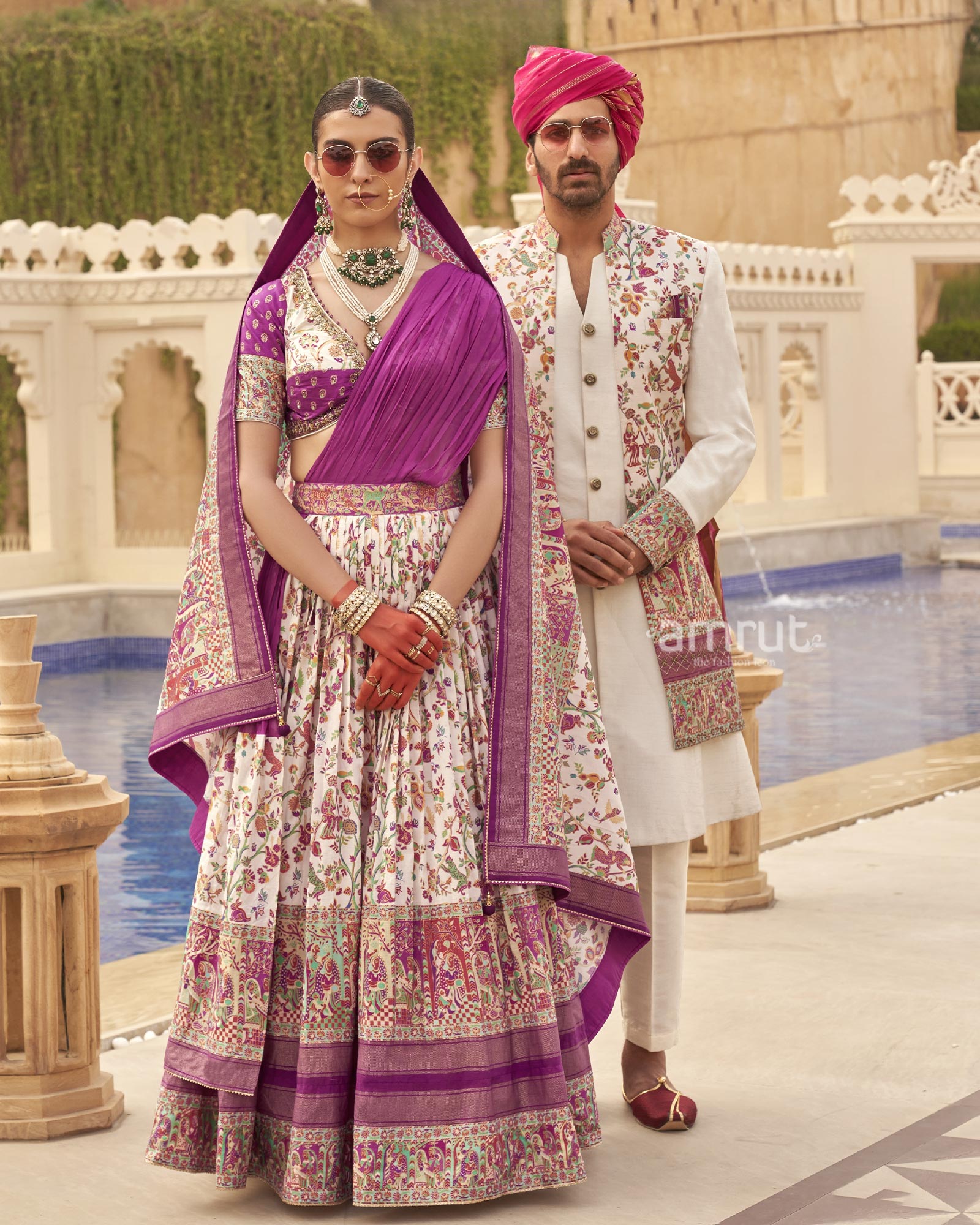 Green trendy couple wear Online | Buy Light Green trendy couple Lehenga &  Kurta