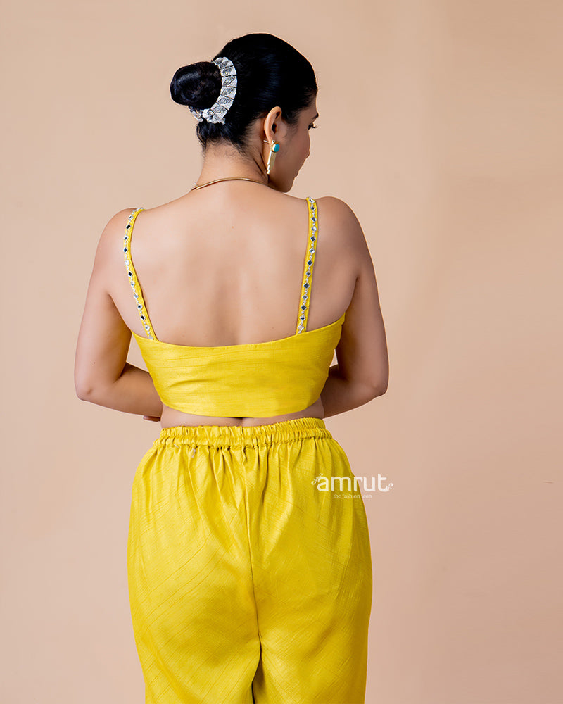 Yellow Designer Embroidered Dhoti Suit with Jacket