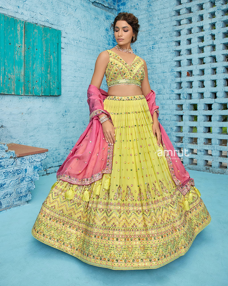 Buy Bridal Yellow Chara Lehenga Online from Anita Dongre