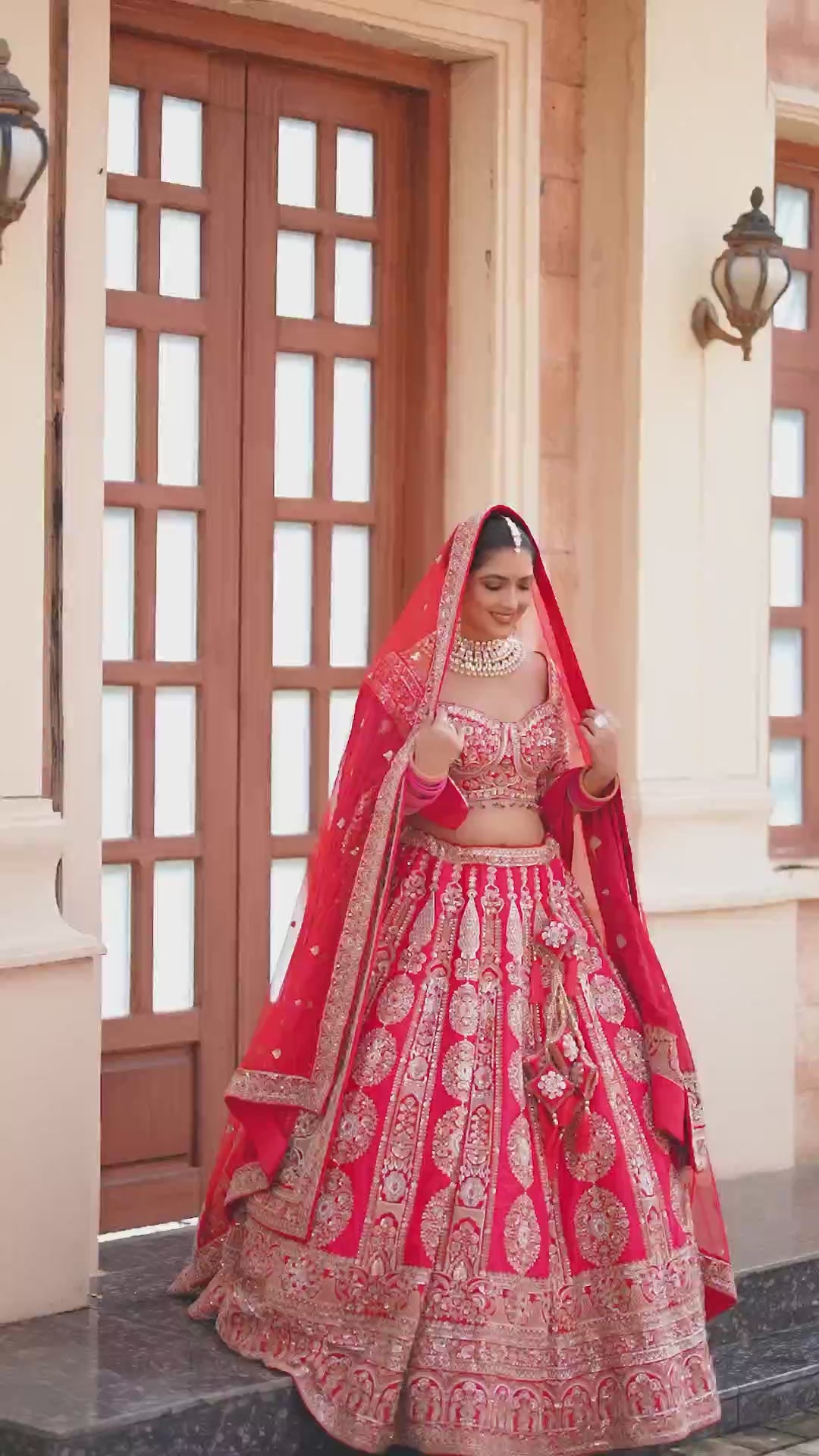 Ruhani Riwaayat Red Bridal Lehenga Choli with Intricate Zari Embroidery and Ornate Dupatta