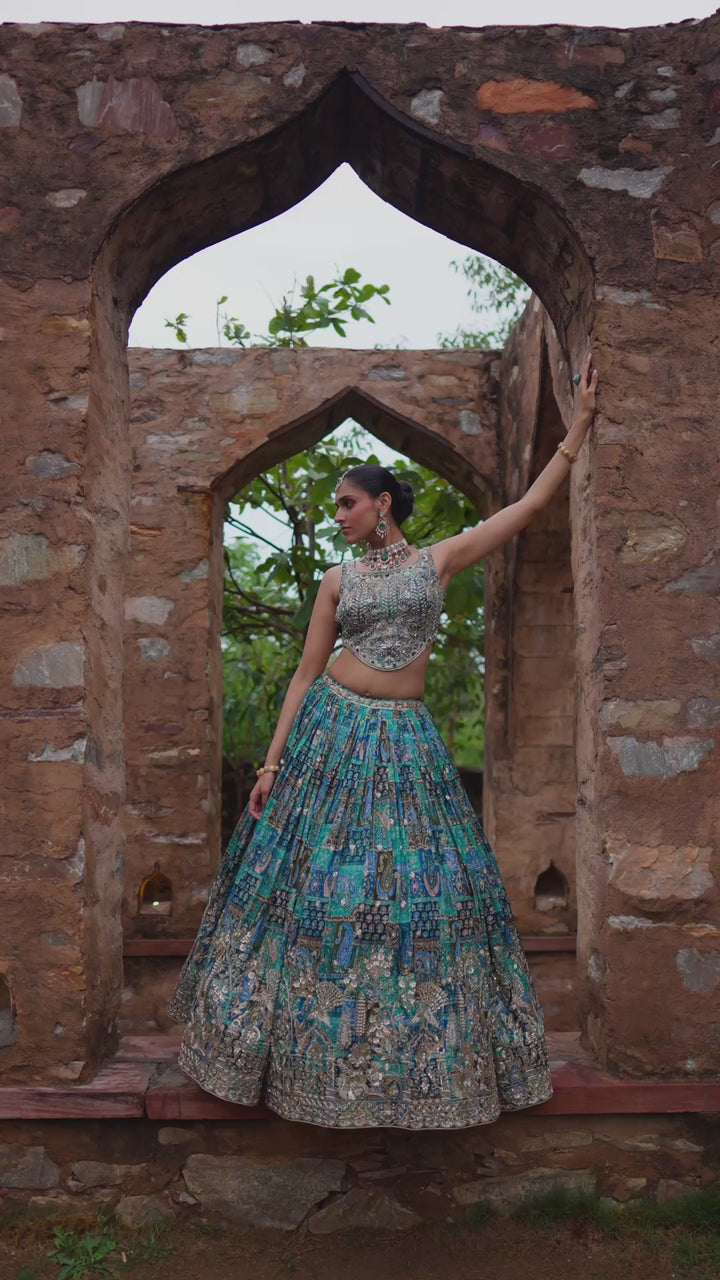 Royal Red Floral Embroidered Bridal Lehenga Choli with Dupatta